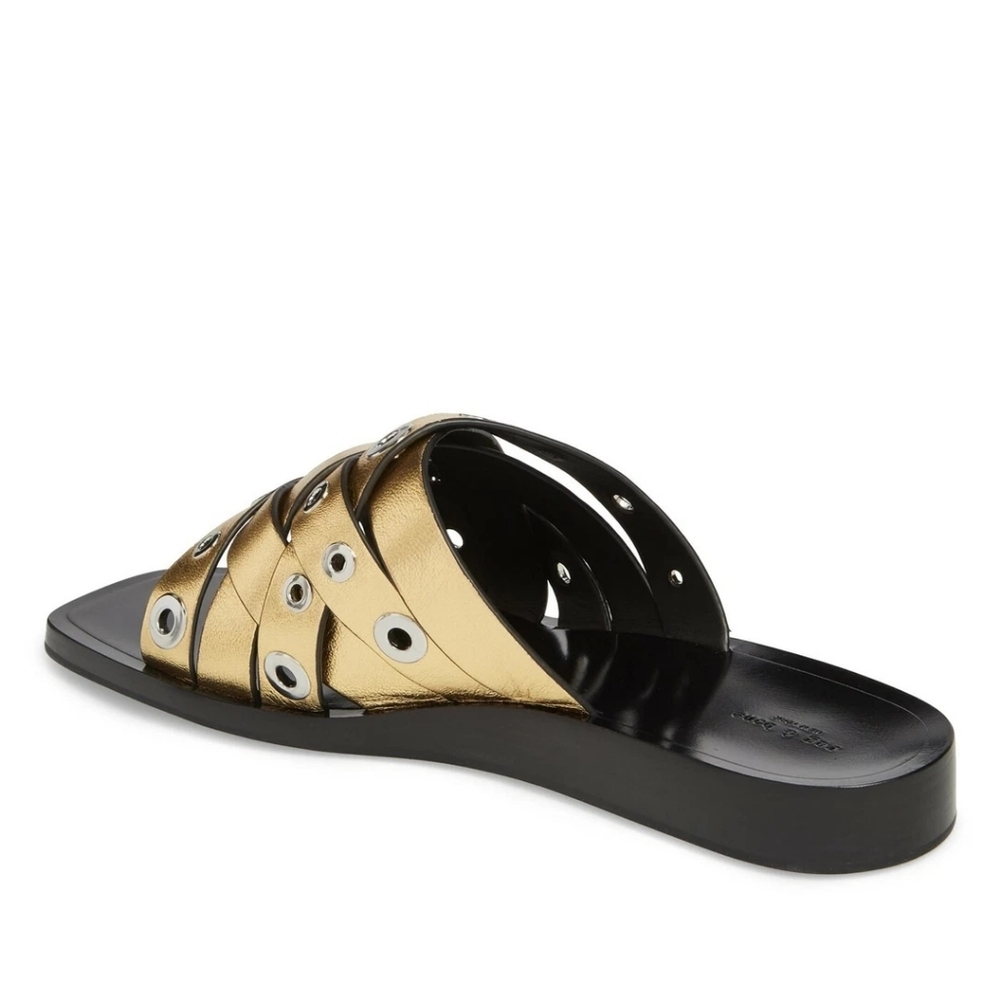Rag & Bone Womens Hartley Gold Slide Sandals - Picture 4 of 7